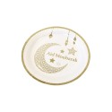 Assiettes GM carton "AID MOUBARAK" impression métallisée 23cm - 300g (x 6)