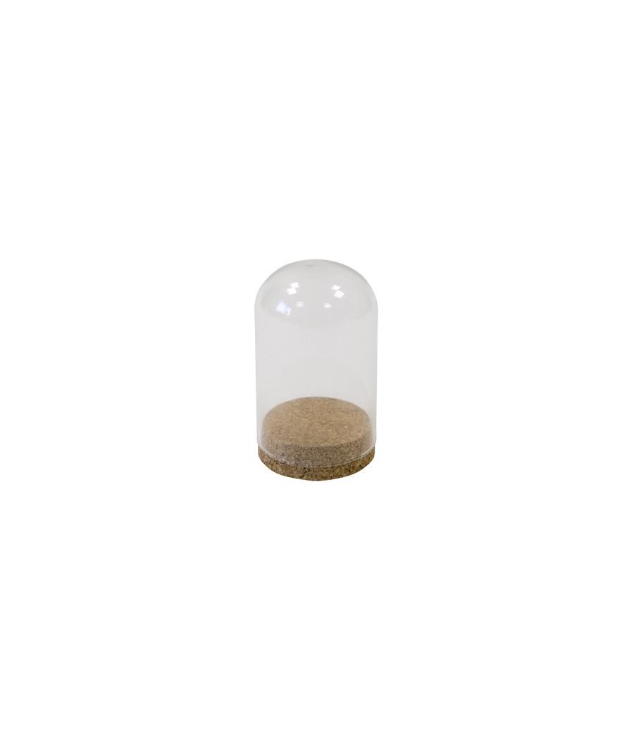 Cloche en verre 10cm + support liège - Convient pour aliment