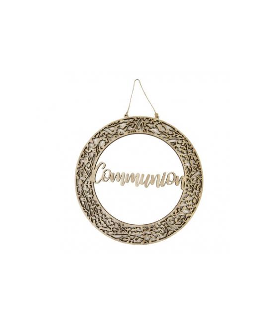 Communion suspension ronde en bois