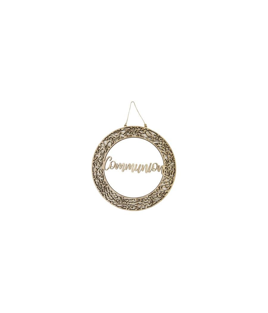 Communion suspension ronde en bois
