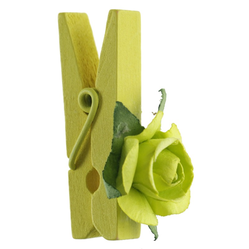 Rose sur pince verte