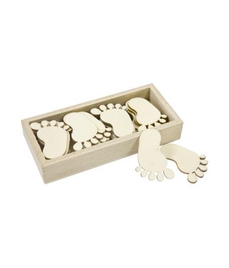 Pied en bois dans boite en bois (x 36)