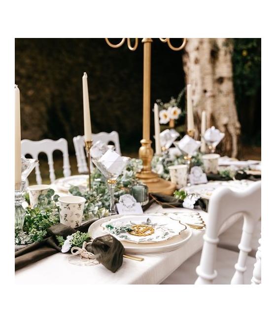 100 Confettis Botanique Papier Feuillages et Or de 2,5 à 3,5cm