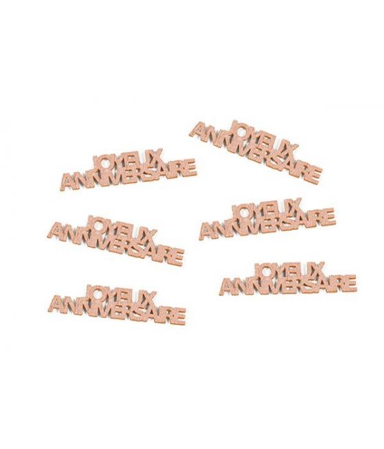 Semis de table joyeux anniversaire en bois peint (x 6) Rose