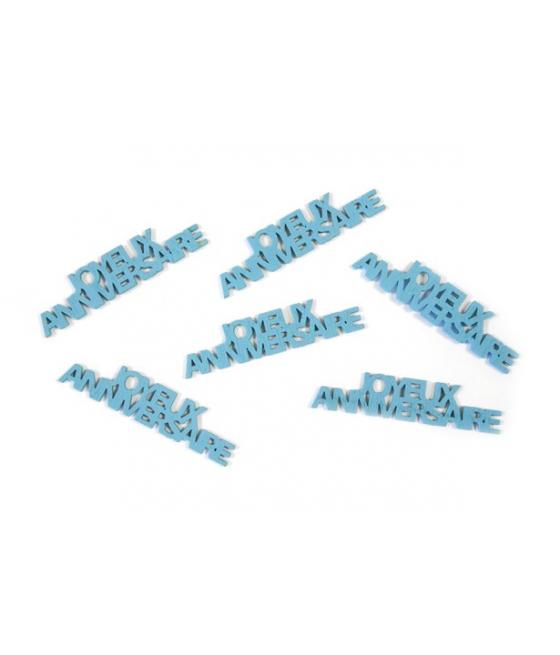 Semis de table joyeux anniversaire en bois peint (x 6) Turquoise