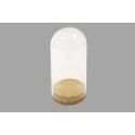 Cloche en verre 16cm + support liège (display 12 pcs) - Convient pour aliment