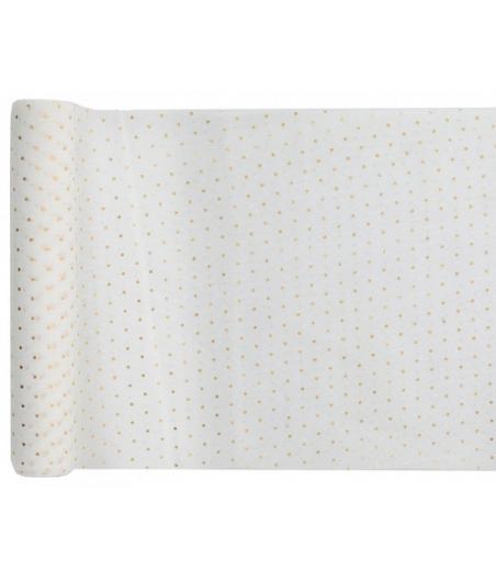 Chemin de table Plumetis blanc