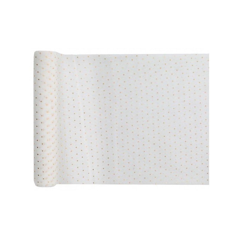 Chemin de table Plumetis blanc