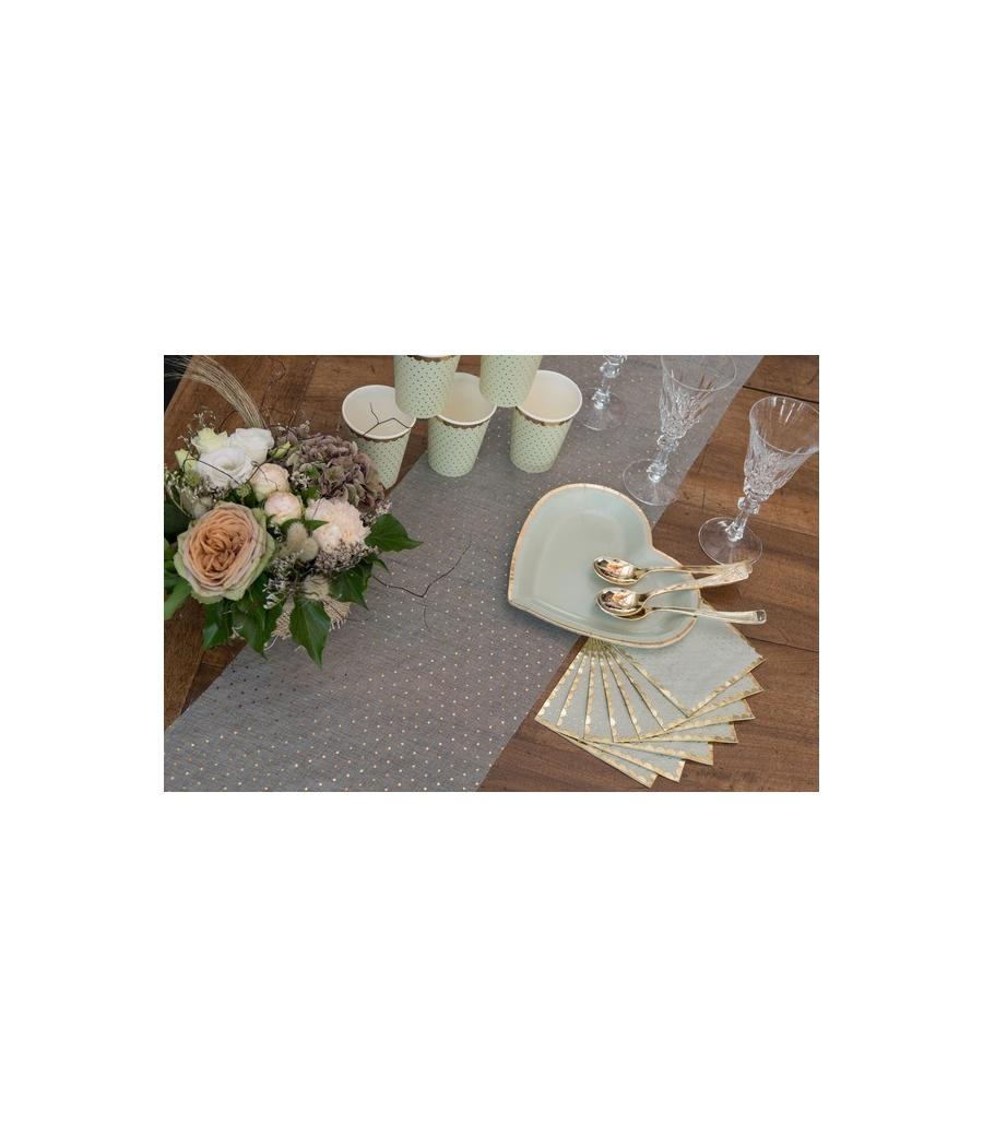 Chemin de table Plumetis sauge