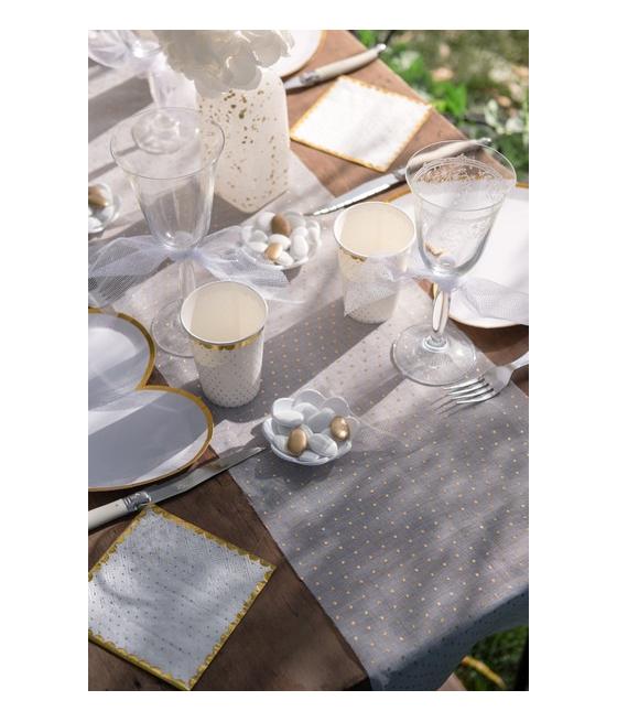 Chemin de table Plumetis sauge