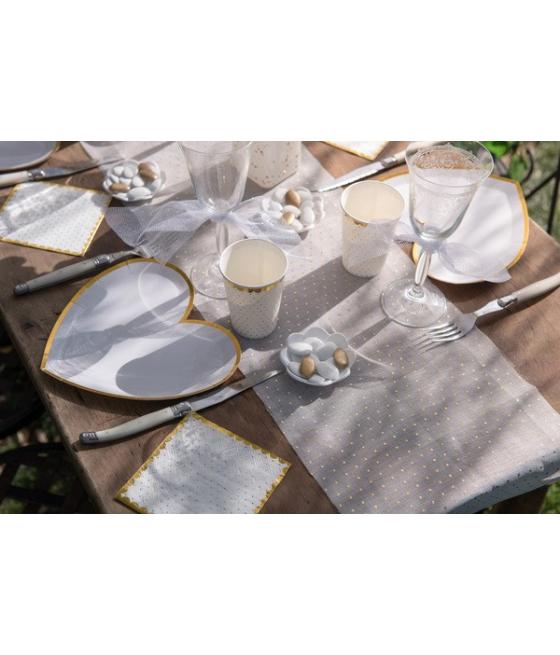 Chemin de table Plumetis sauge