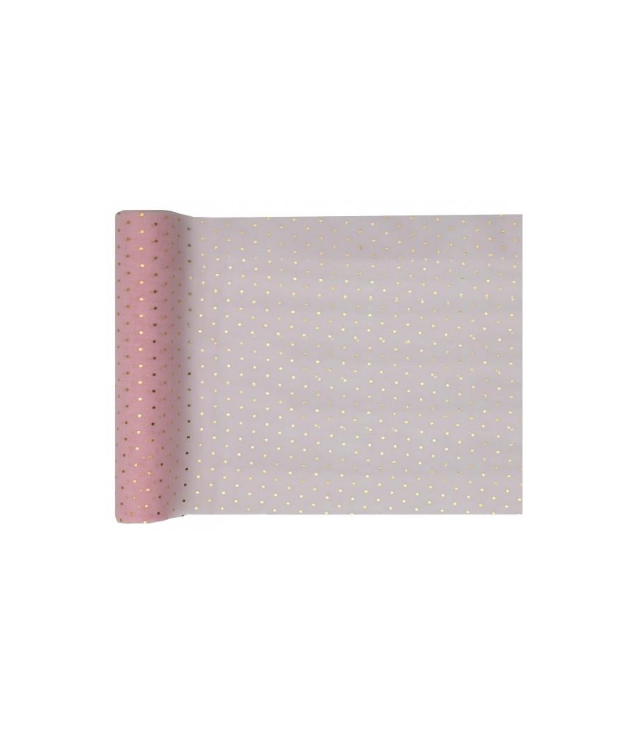 Chemin de table Plumetis rose