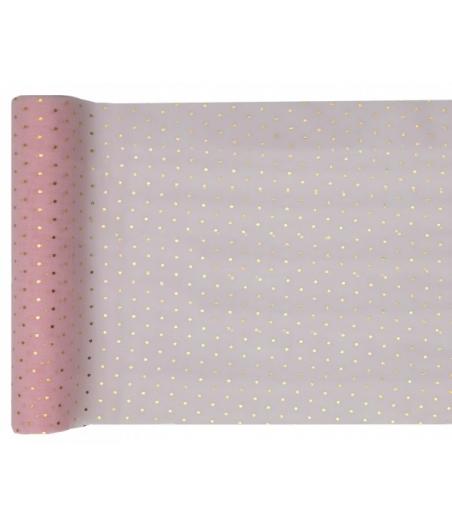 Chemin de table Plumetis rose