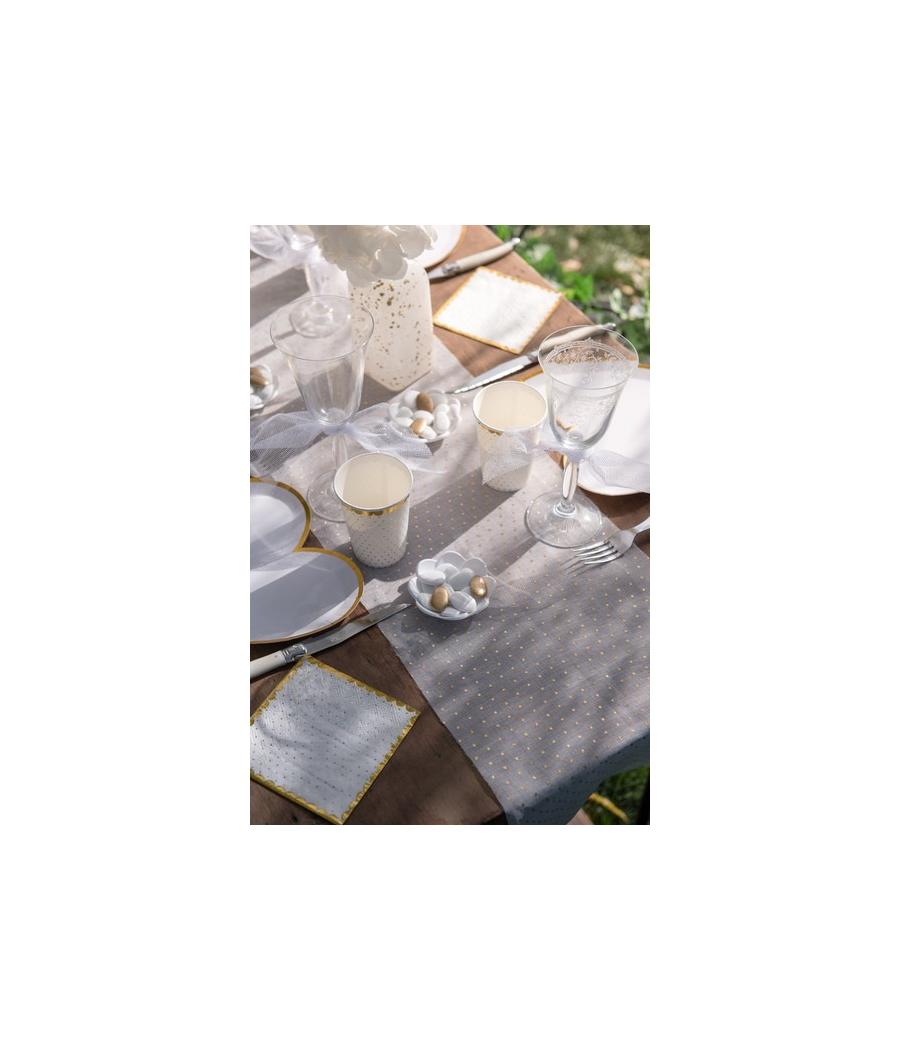Chemin de table Plumetis sauge