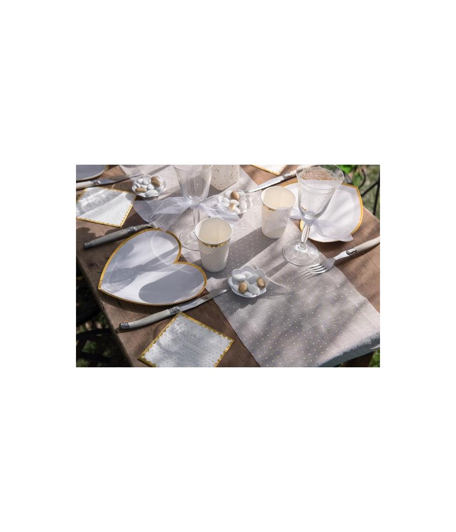 Chemin de table Plumetis sauge