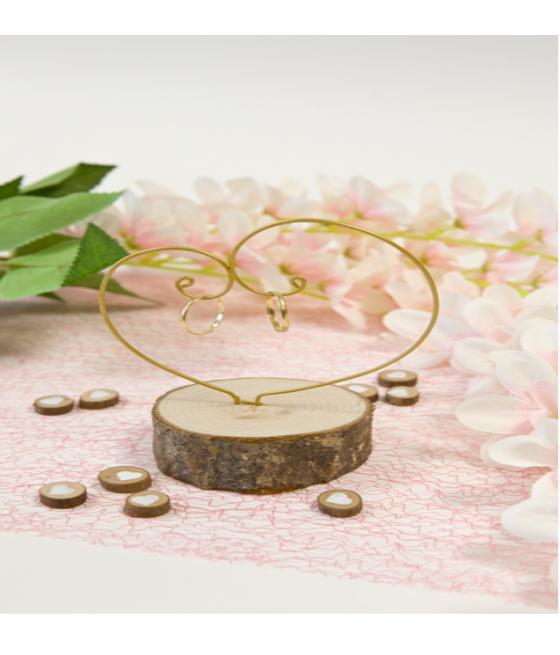 Porte alliances bois et cœurs métal