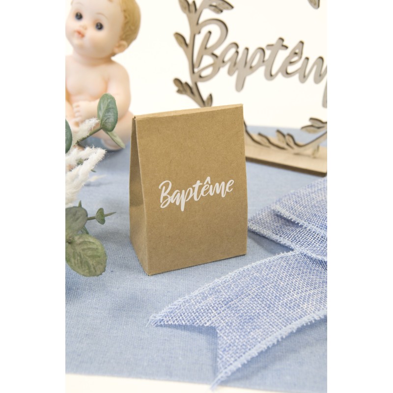 Sachet papier kraft Baptême" avec rabat