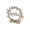Baptême décor de table rond en bois sur socle