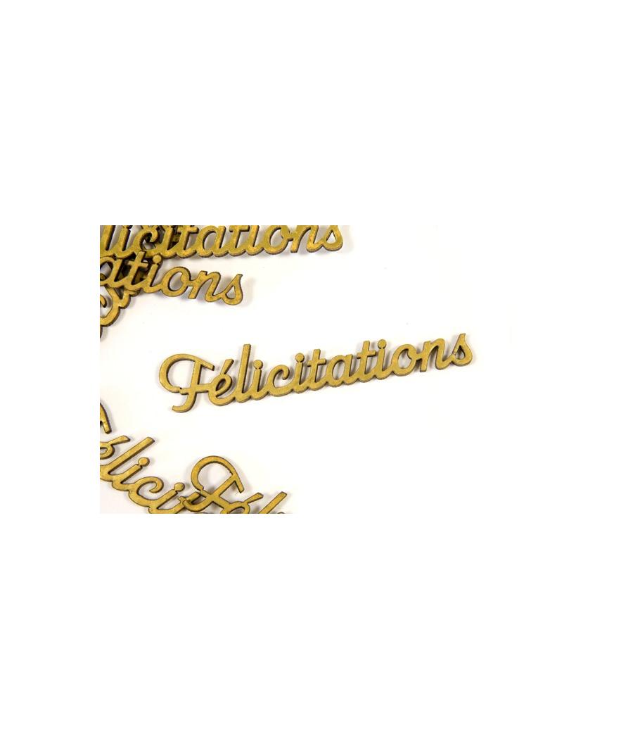 Semis de table "felicitations"en bois aspect métal