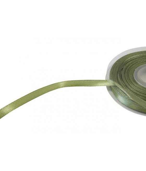 Ruban satin simple face 6 mm/ 25m Eucalyptus