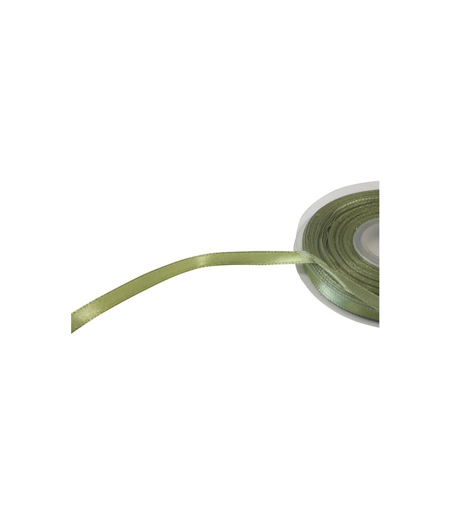 Ruban satin simple face 6 mm/ 25m Eucalyptus