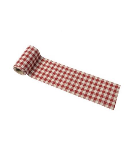 Ruban Vichy Rétro Effet Lin Rouge et Blanc 5cmx5m