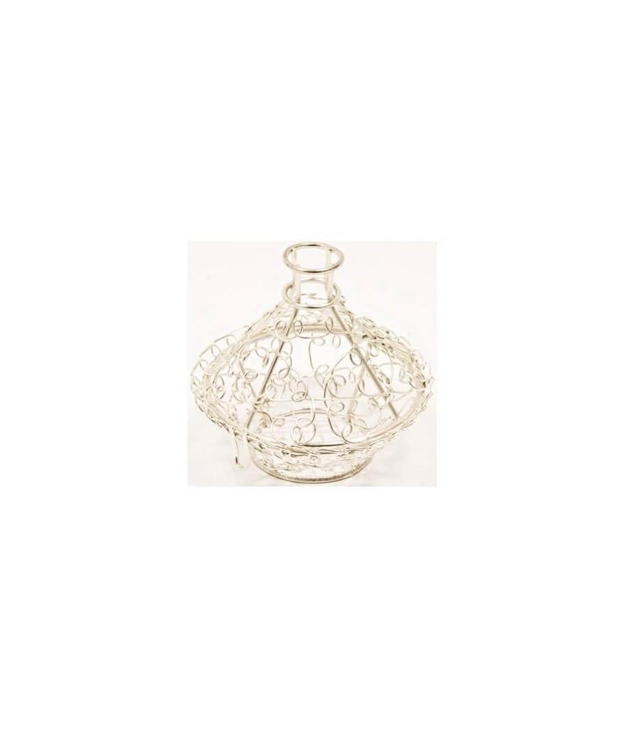 Tagine en métal argent pour dragees