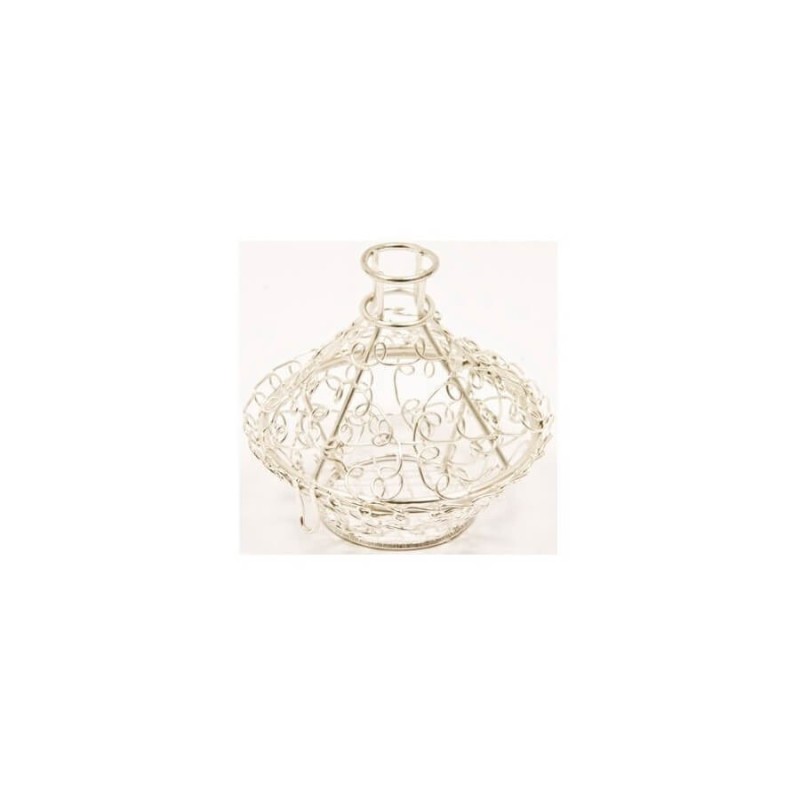 Tagine en métal argent pour dragees
