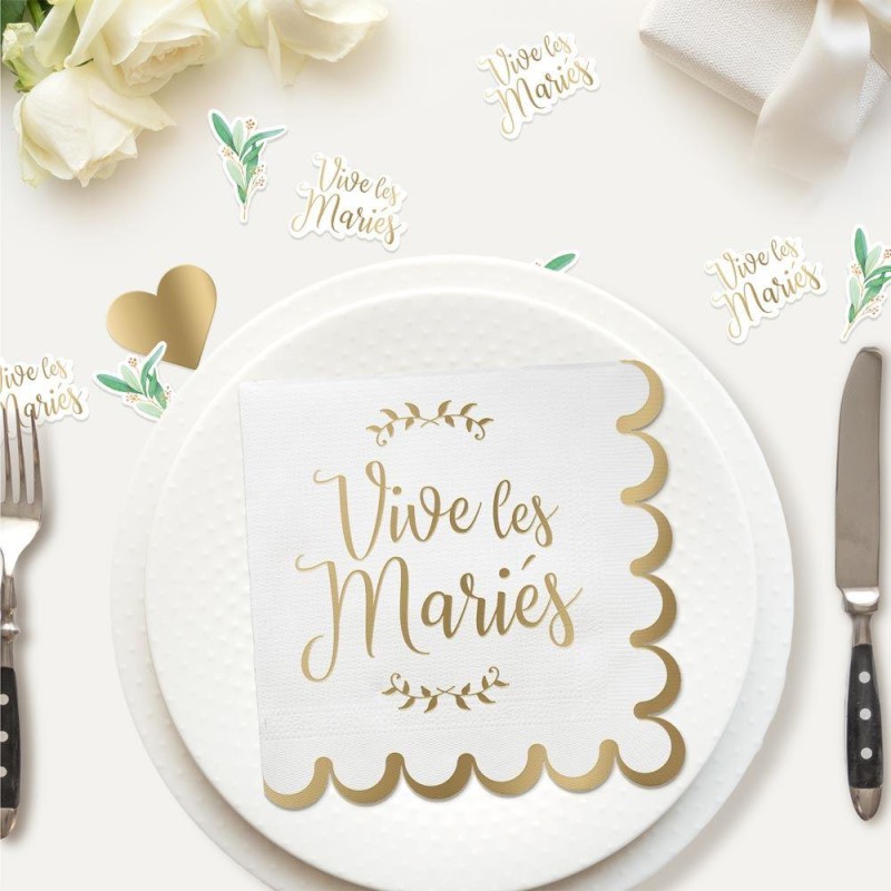 Serviettes Festonnées 10pcs Mariage