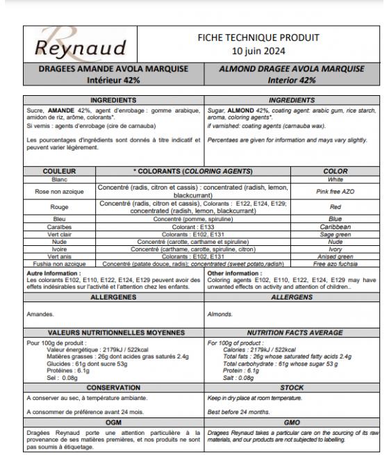 Dragées Rouge Avola Marquise Rouge - 1kg