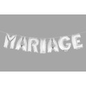 BALLONS LETTRES "MARIAGE" ARGENT  pcs haut.  cm 