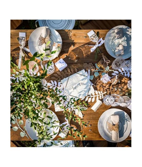 10 Étiquettes Cœurs Ivoire