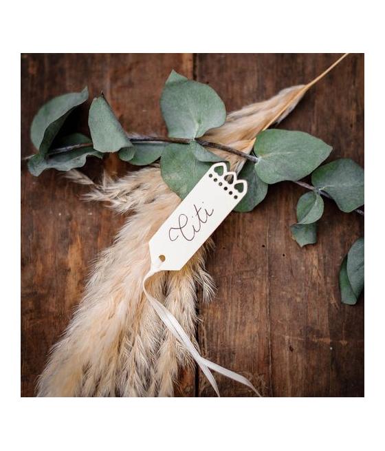 10 Étiquettes Cœurs Ivoire