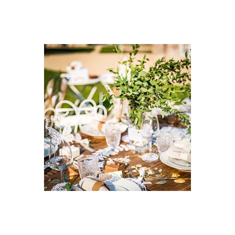 Étiquettes coeurs Blanc et Ruban Satin