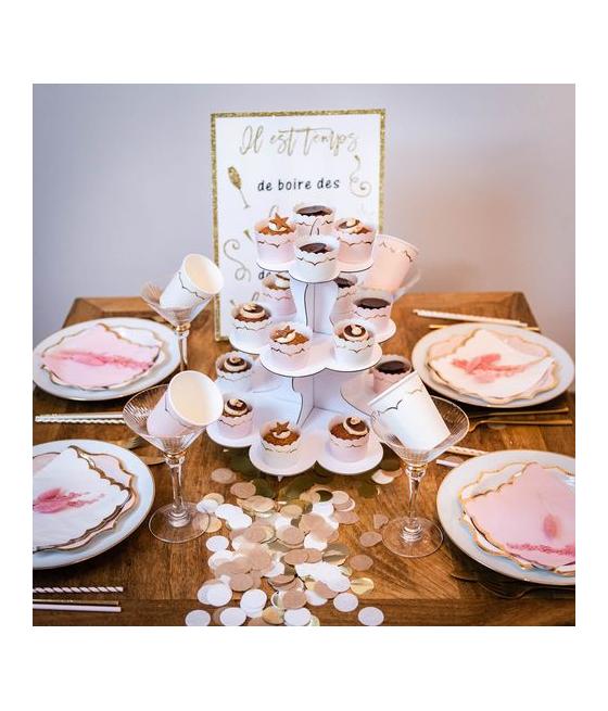 Présentoir 3 Étages en Carton Blanc