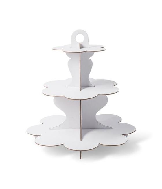 Présentoir 3 Étages en Carton Blanc