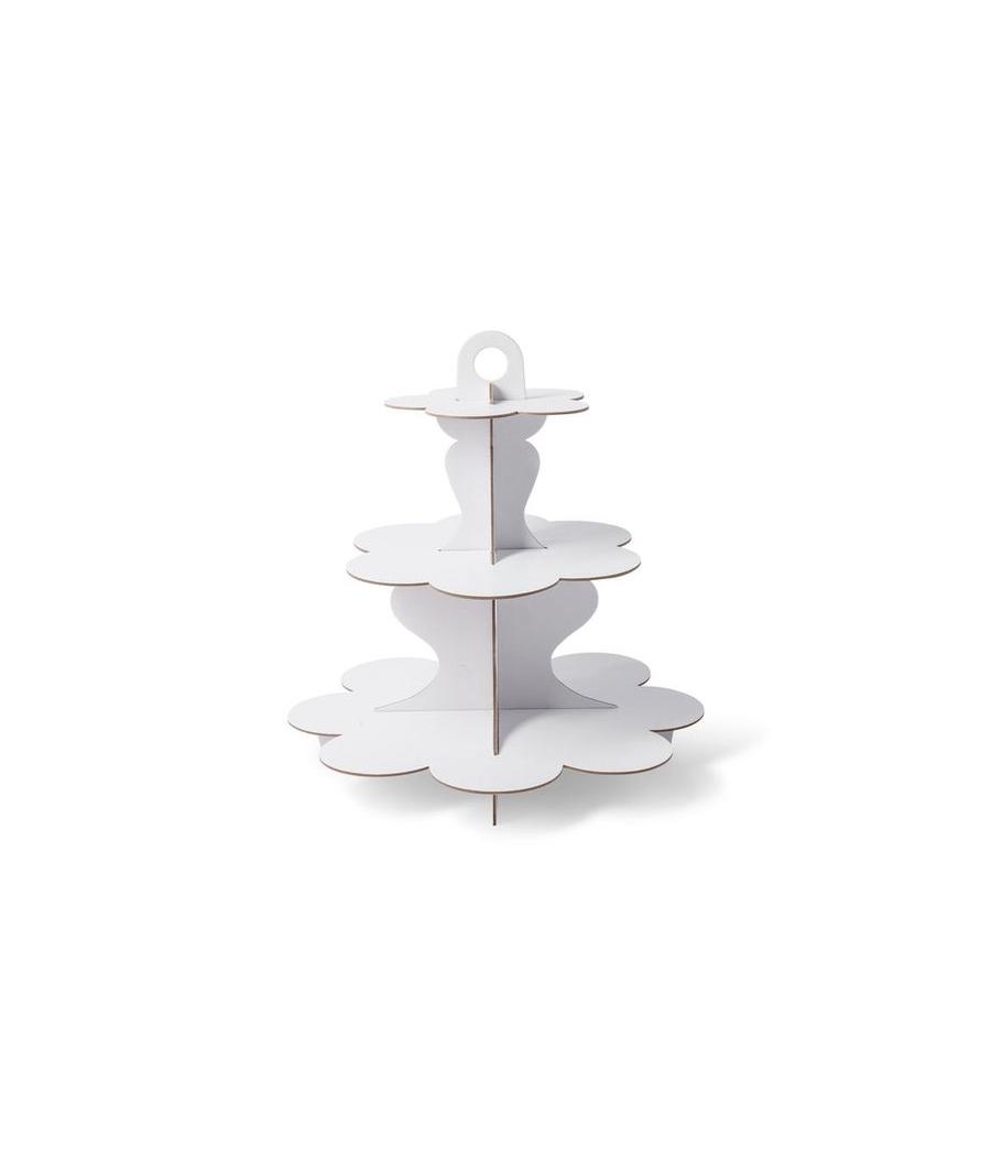 Présentoir 3 Étages en Carton Blanc