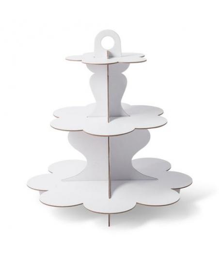 Présentoir 3 Étages en Carton Blanc