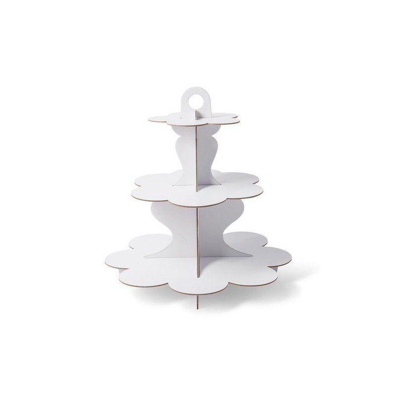 Présentoir 3 Étages en Carton Blanc