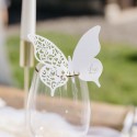 Marque-Verres Papillons Dentelés Blanc