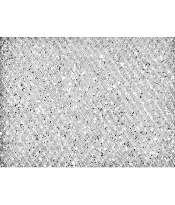 Rouleau tulle paillete Argent  cm /  m 