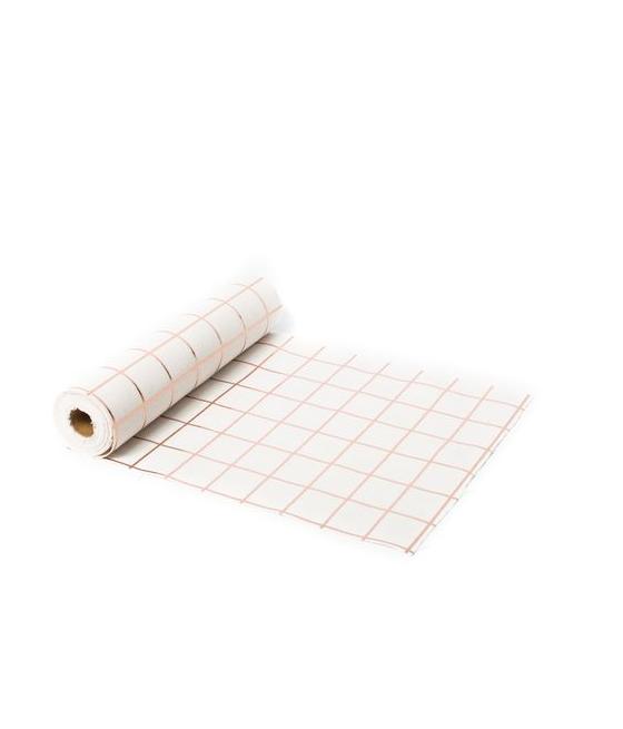 Chemin de Table Carreaux Effet Lin Floqué