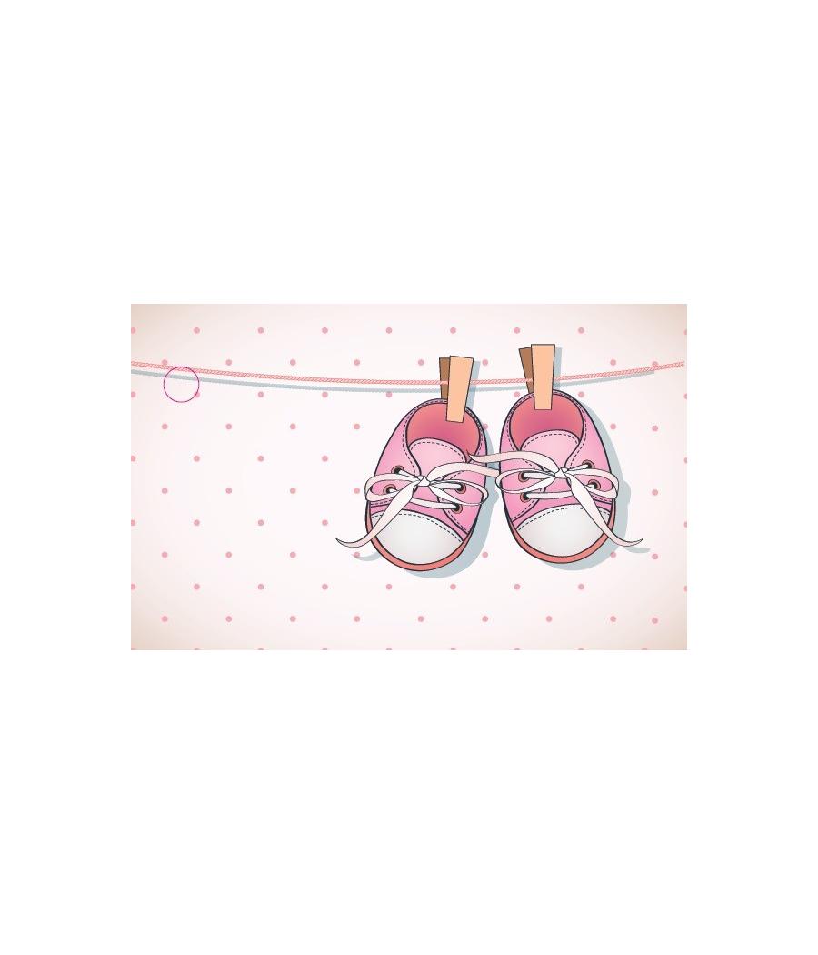 Etiquettes rose en forme de baskets