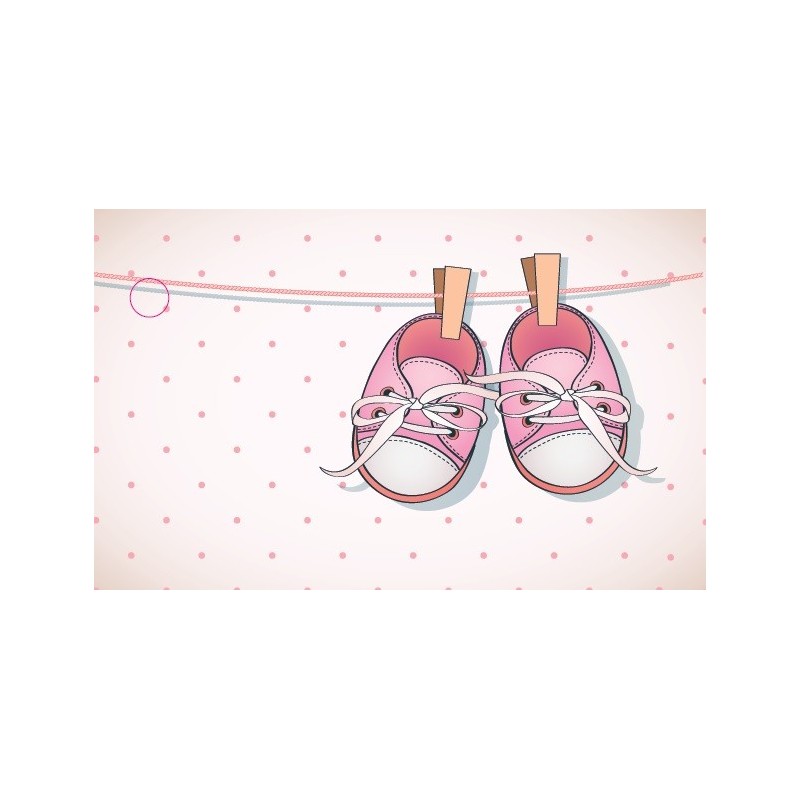 Etiquettes rose en forme de baskets