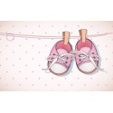 Etiquettes rose en forme de baskets