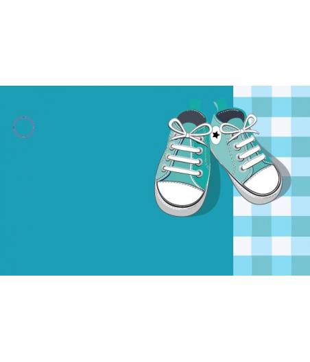 ETIQUETTE BAPTEME-NAISSANCE BASKET (X10) BLEU