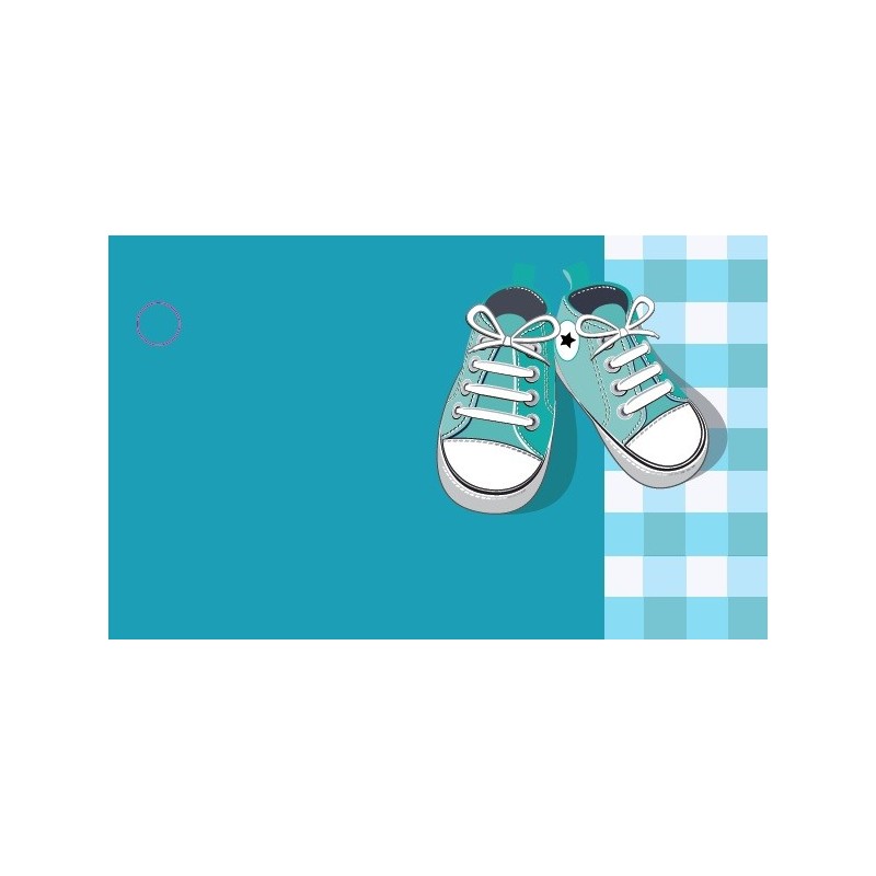 ETIQUETTE BAPTEME-NAISSANCE BASKET (X10) BLEU