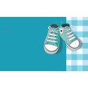 ETIQUETTE BAPTEME-NAISSANCE BASKET (X10) BLEU