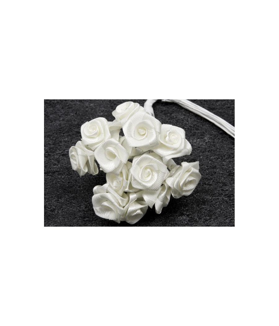 MINI-ROSE EN SATIN BLANC