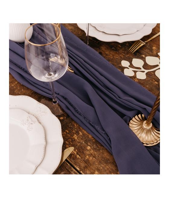 nappe mousseline soie bleu